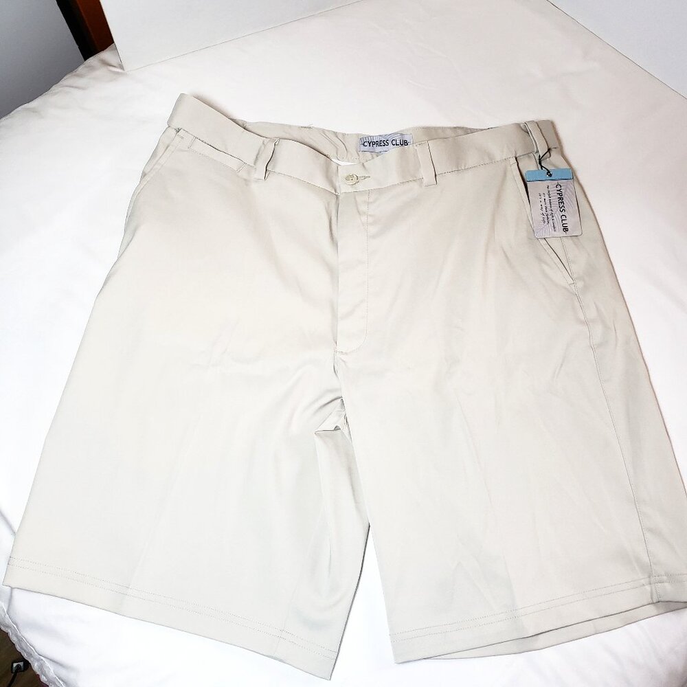 Cypress Club Mens Shorts 38 Bone Flat Front Comfort Waist